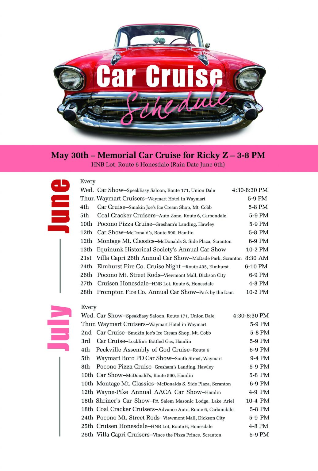 Car Cruise Schedule - Connections Magazine